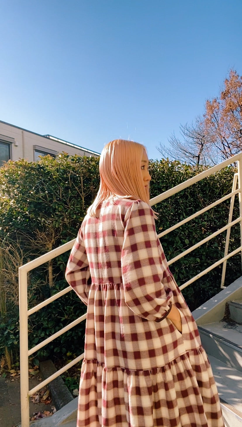 Front tie tiered dress