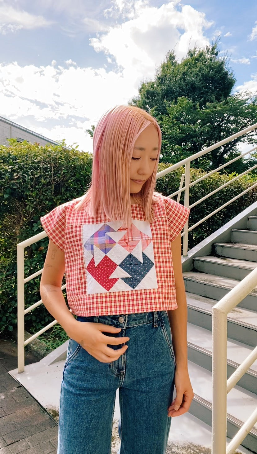 Patchwork quilt Crop top (M)