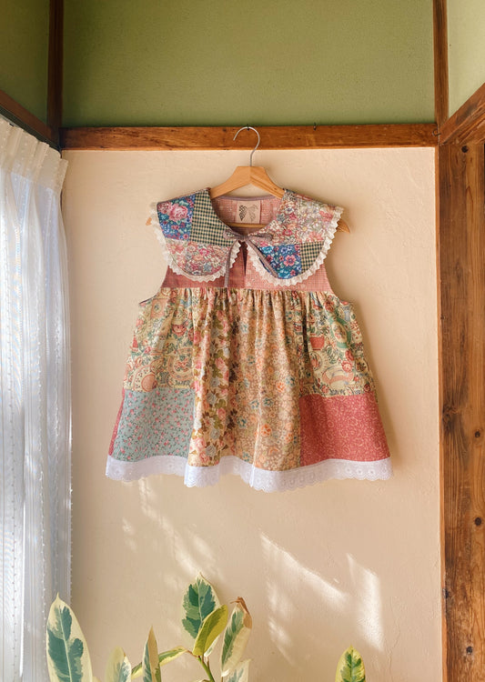 Patchwork collar blouse