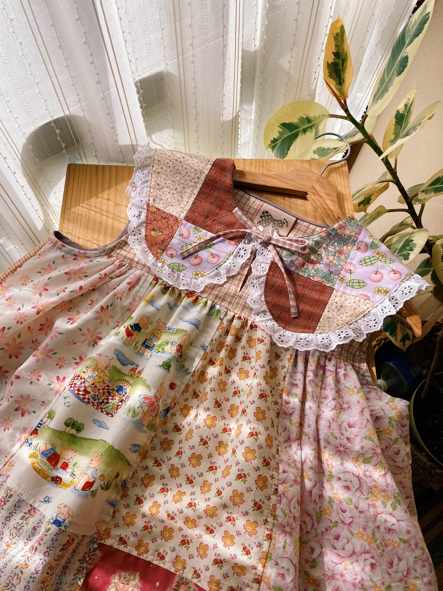 Patchwork collar blouse