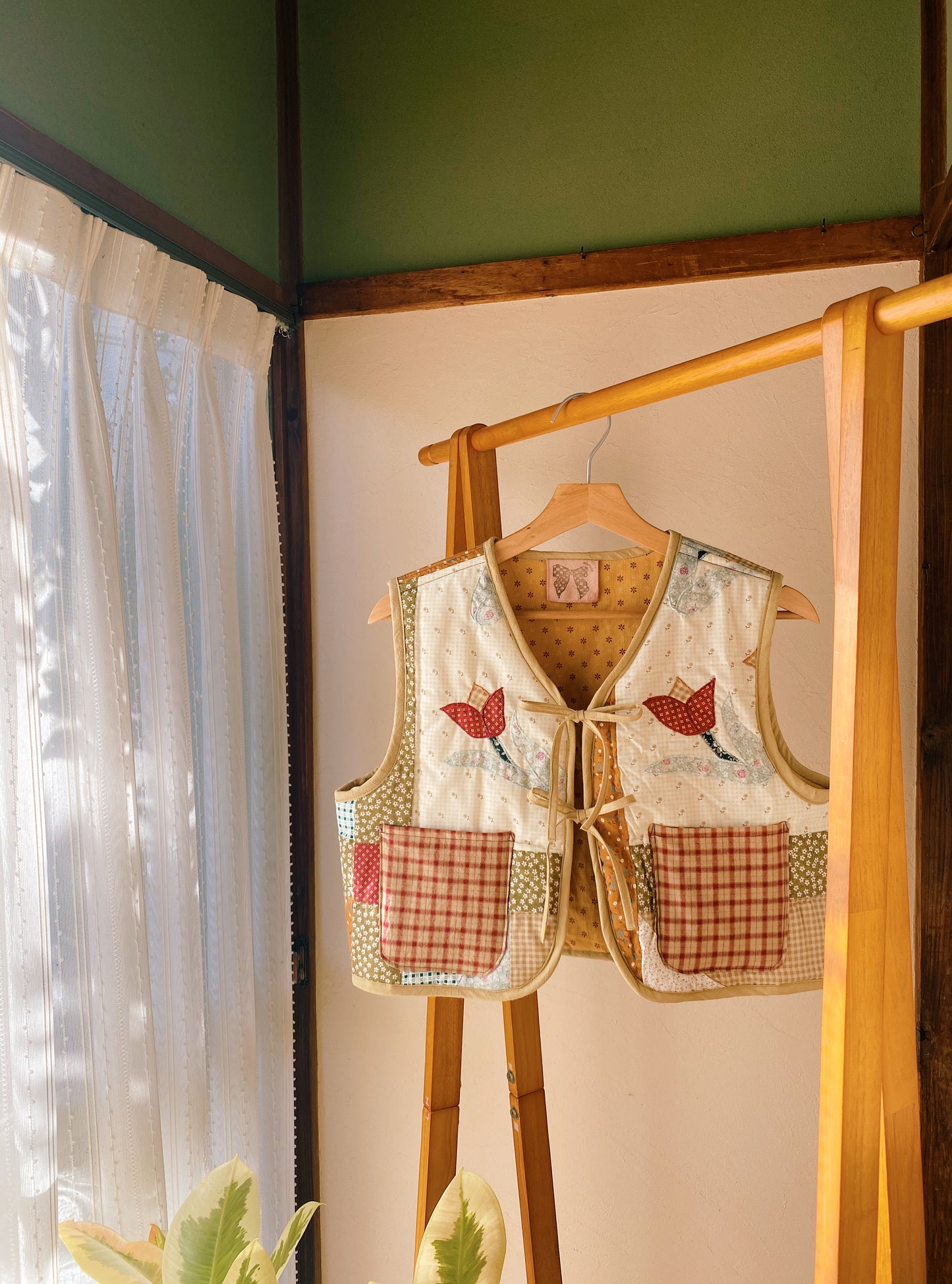 Patchwork quilt vest (S~M)