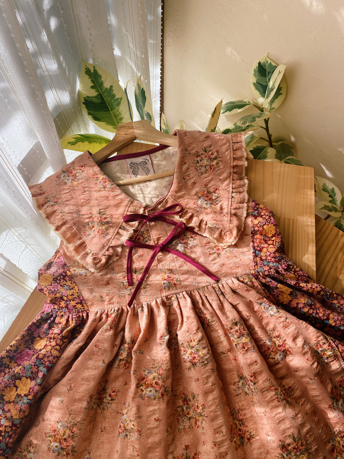 Floral corduroy dress