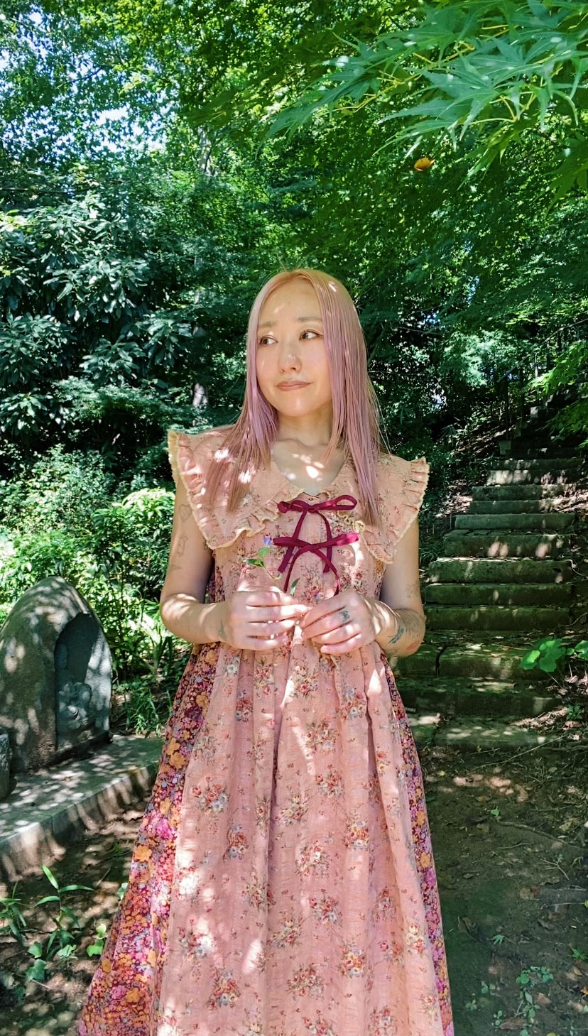 Floral corduroy dress