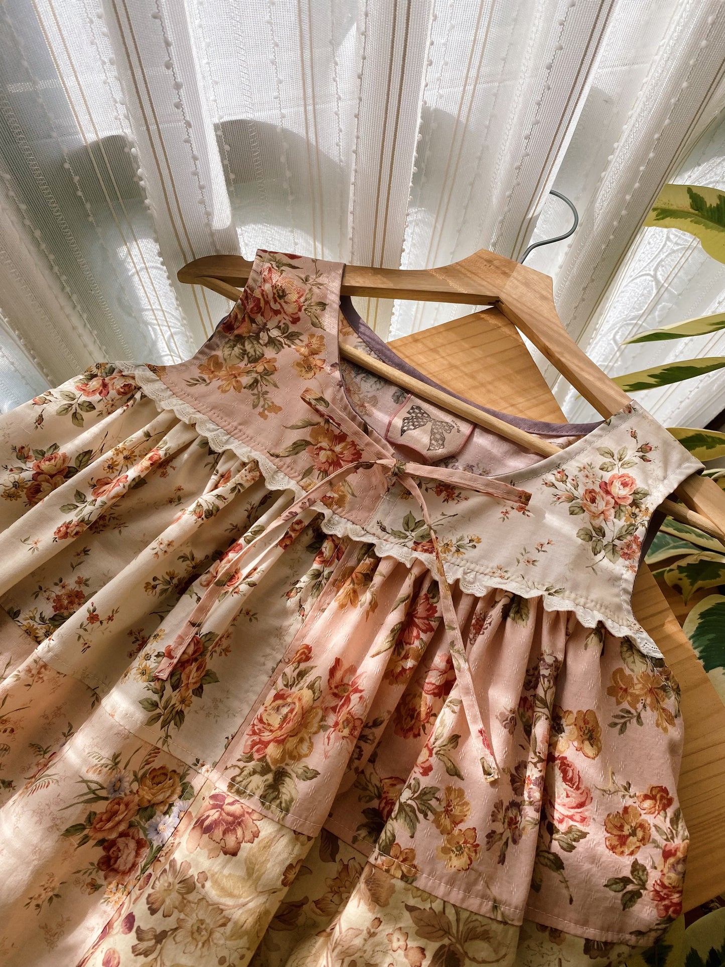 Fluffy floral patchwork dress
