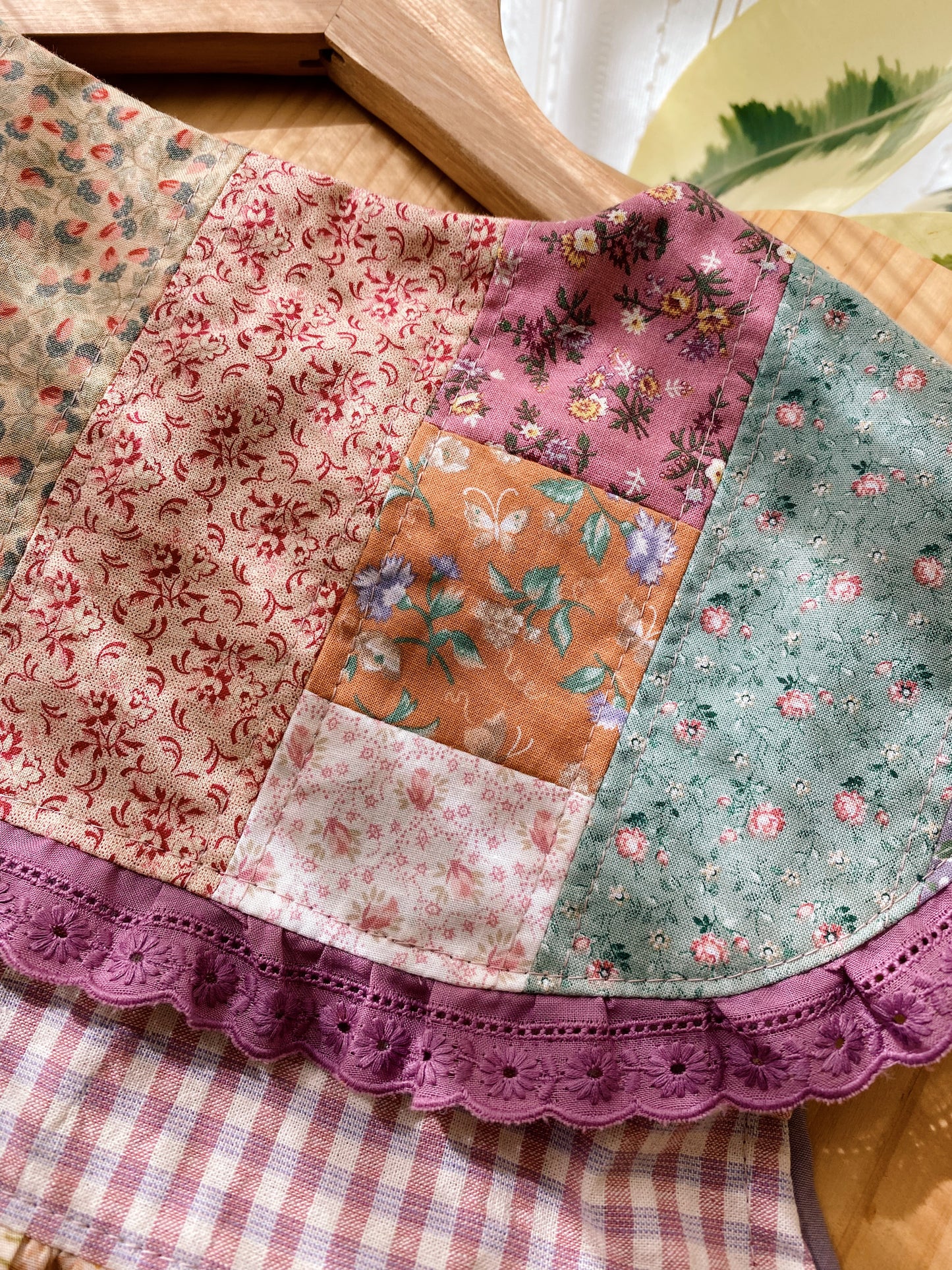 Patchwork collar blouse
