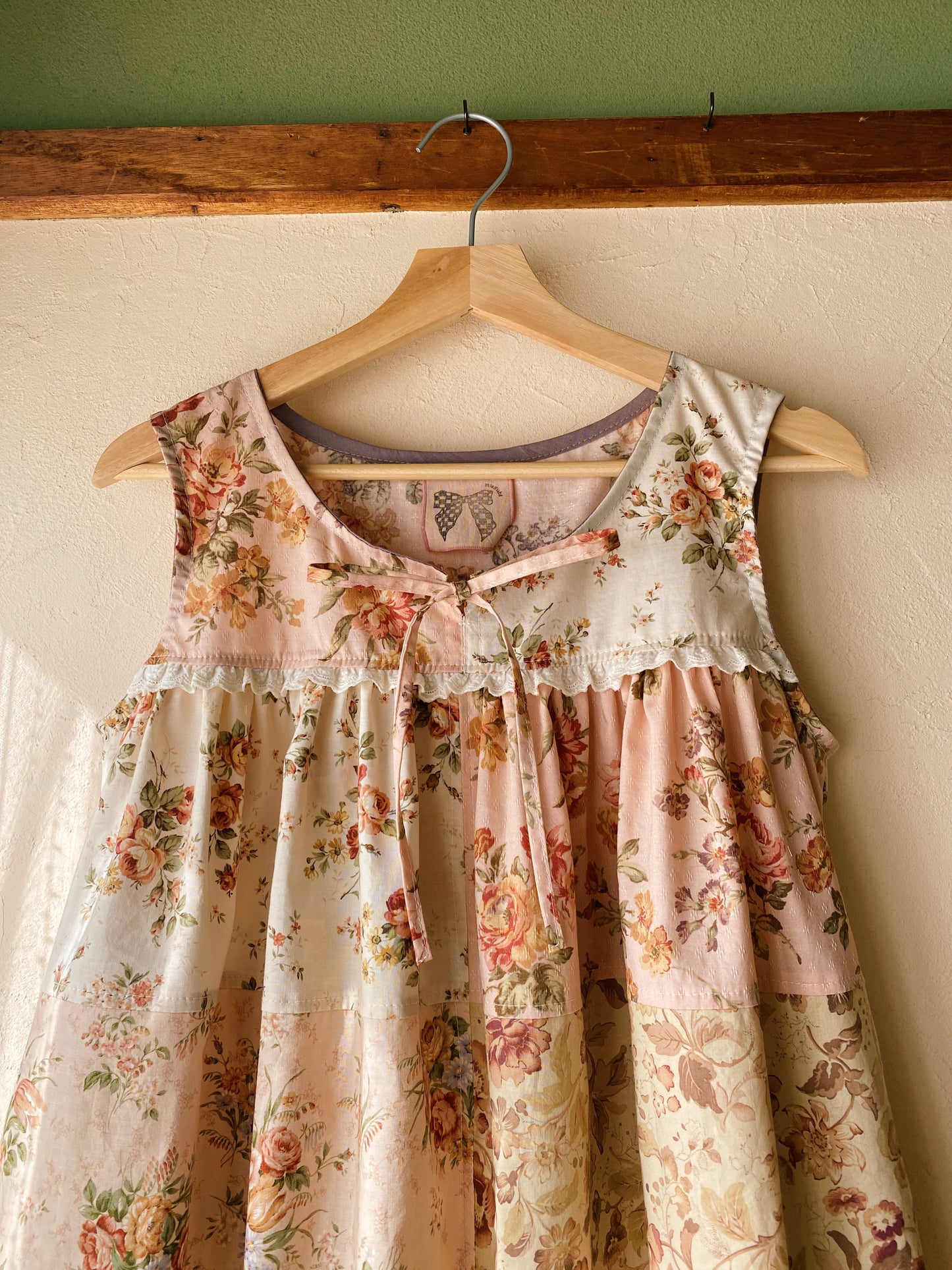 Fluffy floral patchwork dress