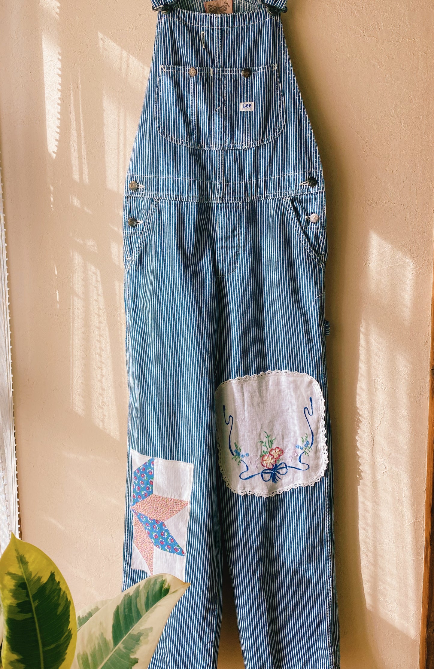 Vintage patchwork quilt overalls