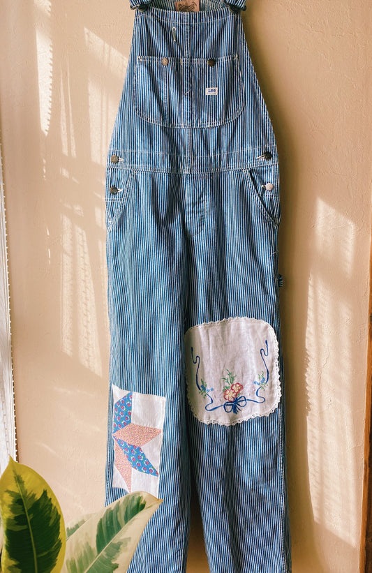 Vintage patchwork quilt overalls