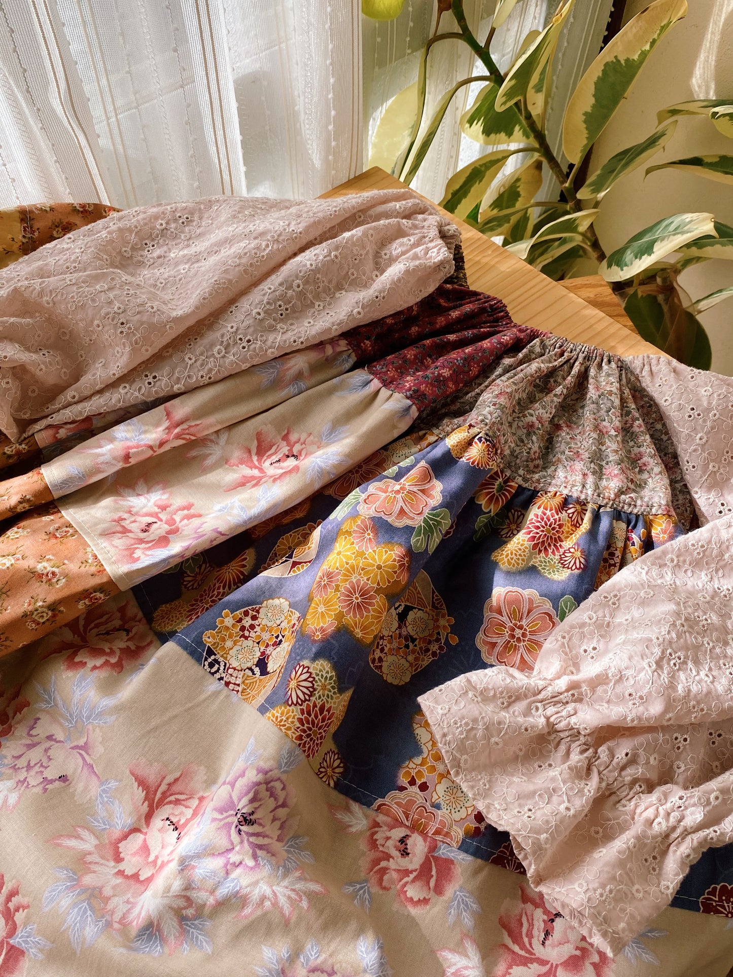 Voluminous patchwork dress