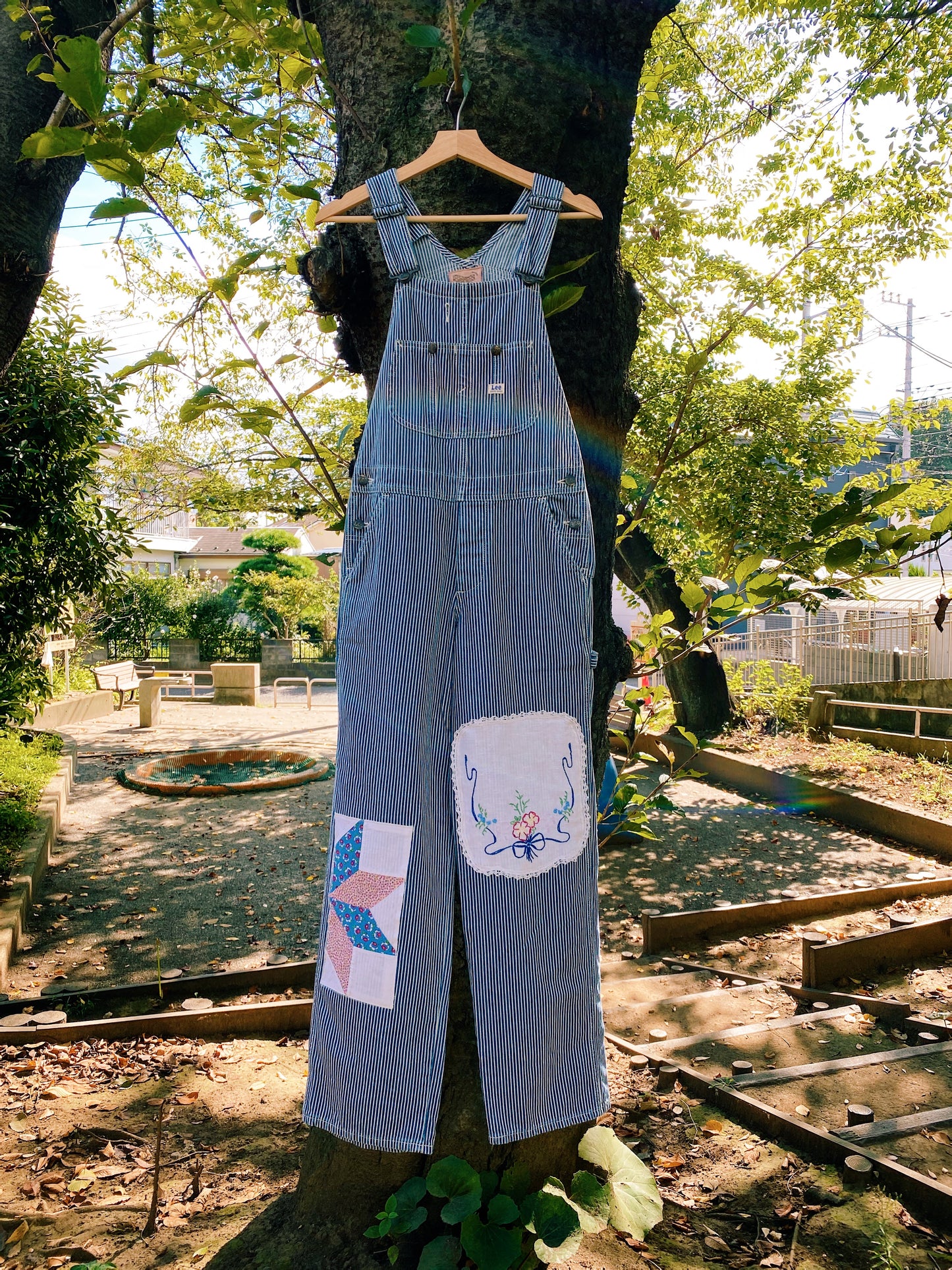 Vintage patchwork quilt overalls