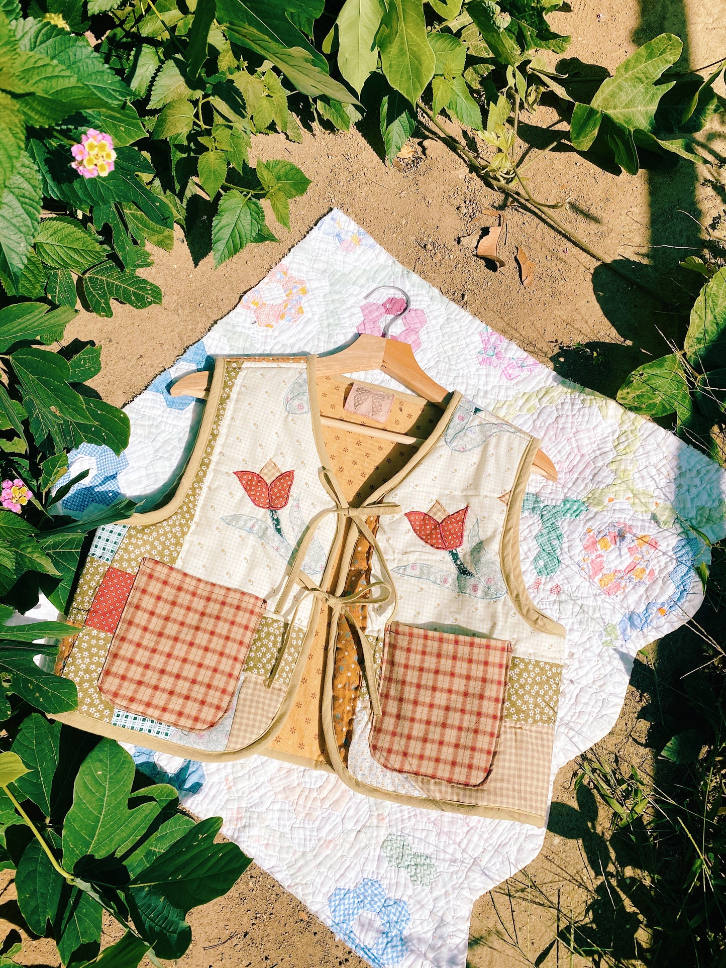 Patchwork quilt vest (S~M)