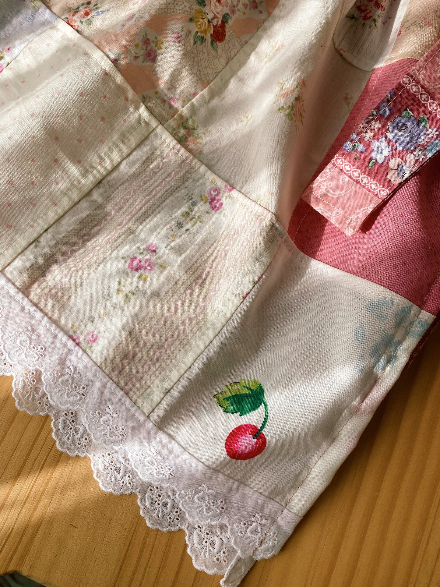 Patchwork Pinafore with double ruffles