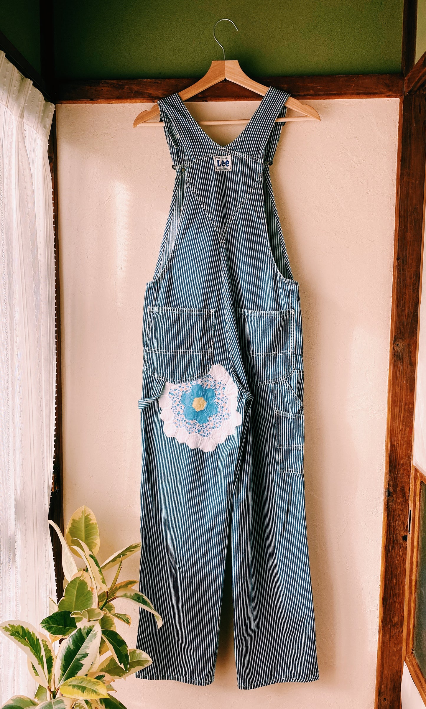 Vintage patchwork quilt overalls