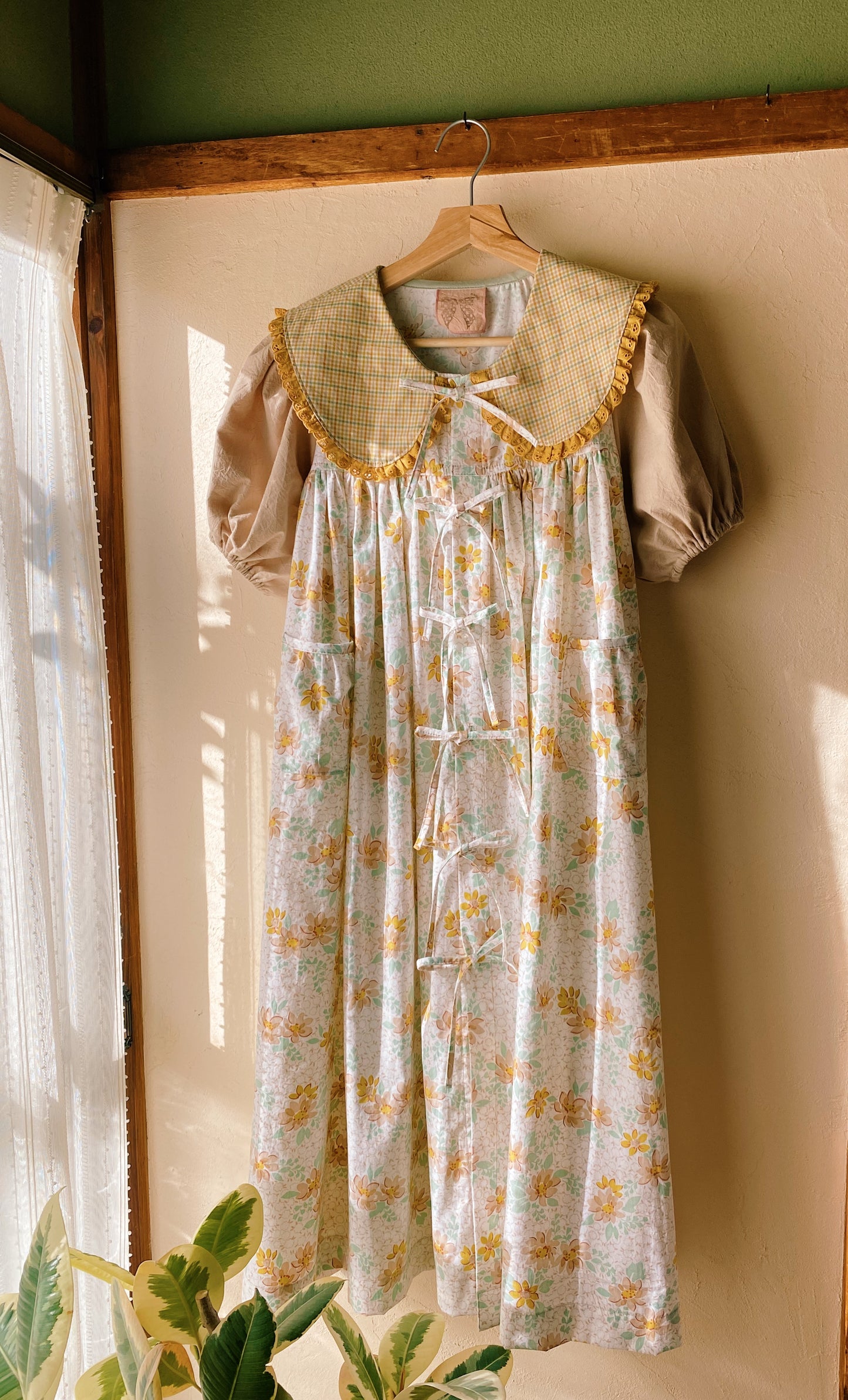 Button up gathered dress