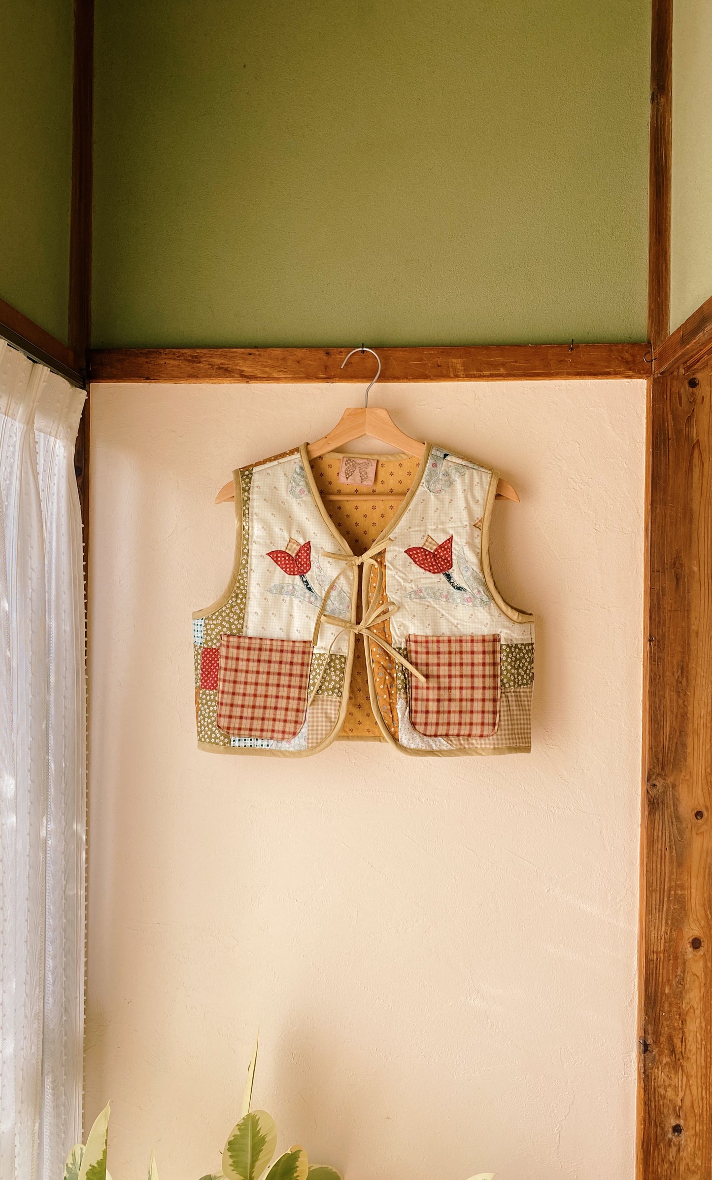 Patchwork quilt vest (S~M)